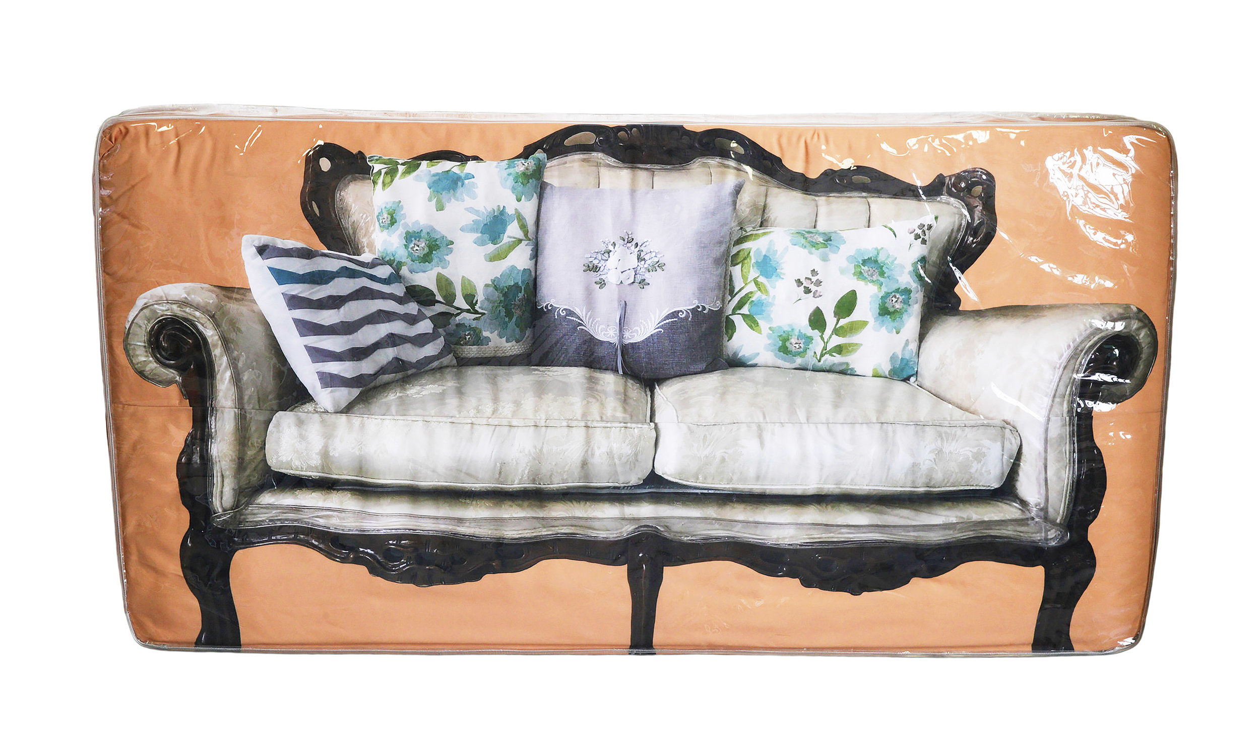 Andreas Couch    Digital print on cotton fitted sheet, Twin Mattress 38 1/2 x 74 x 6 in $12,000