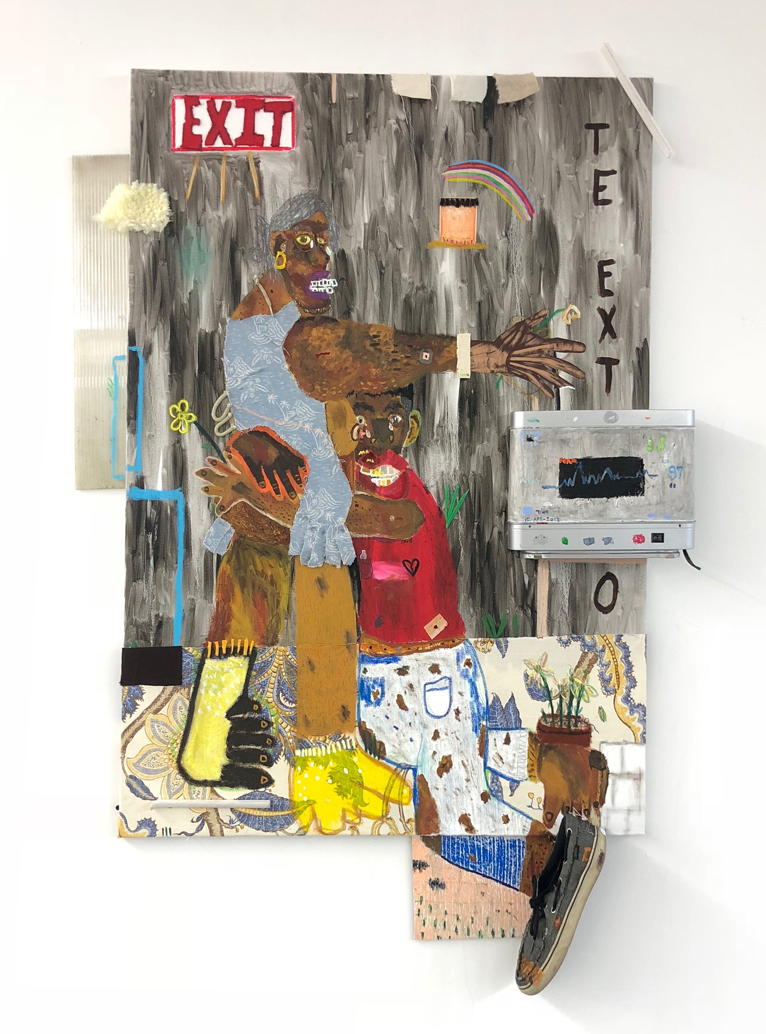 Te Extra ñ o   Mixed media on canvas 60 x 36 in