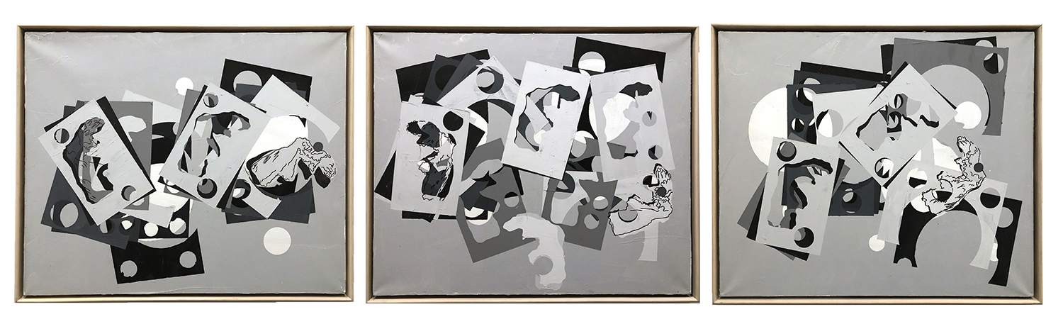 Samothrace Frieze Triptych  Acrylic on linen 36 x 132 in