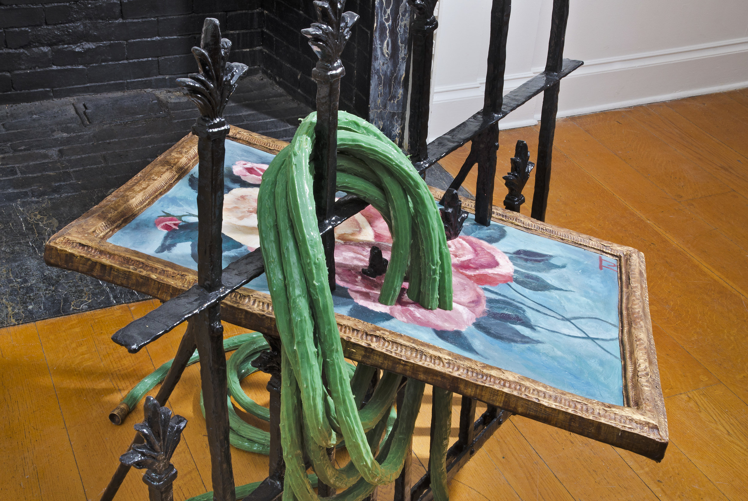 landscape painting 1997 -2017   wood, epoxy putty, plastic, rope, pigmented rubber, latex &amp; oil paint &nbsp; 45 x 39 x 58 in