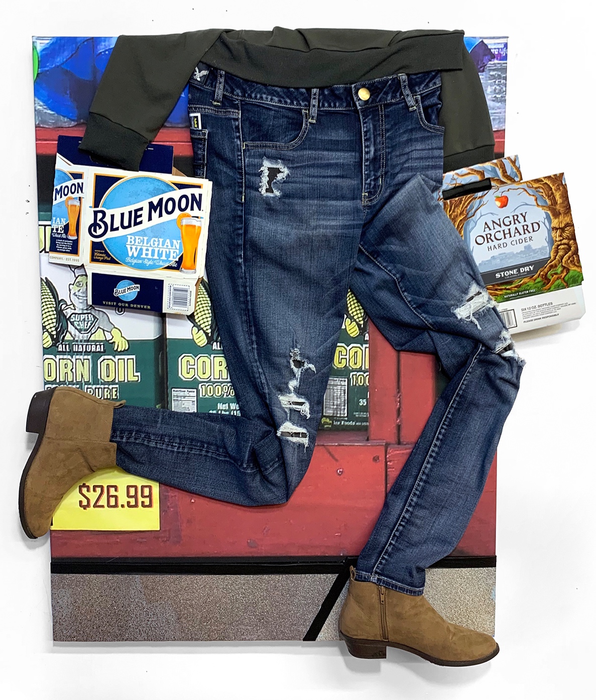 Dan’s Supermarket   Mixed media on canvas 40 x 30 x 5 in