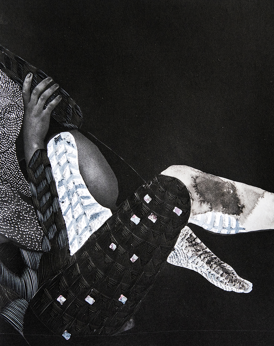 signals 6   Hand sculpted paper inkjet print, india ink 15 x 15 in