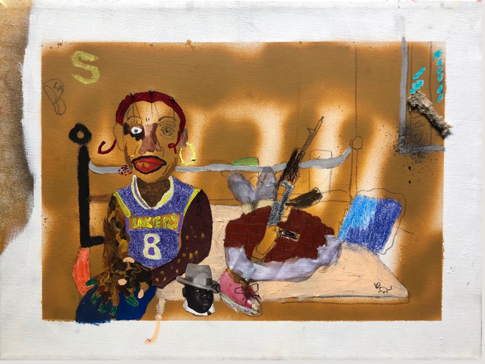 Mis 15  Mixed media on unstretched canvas 16 x 20 in $1,600