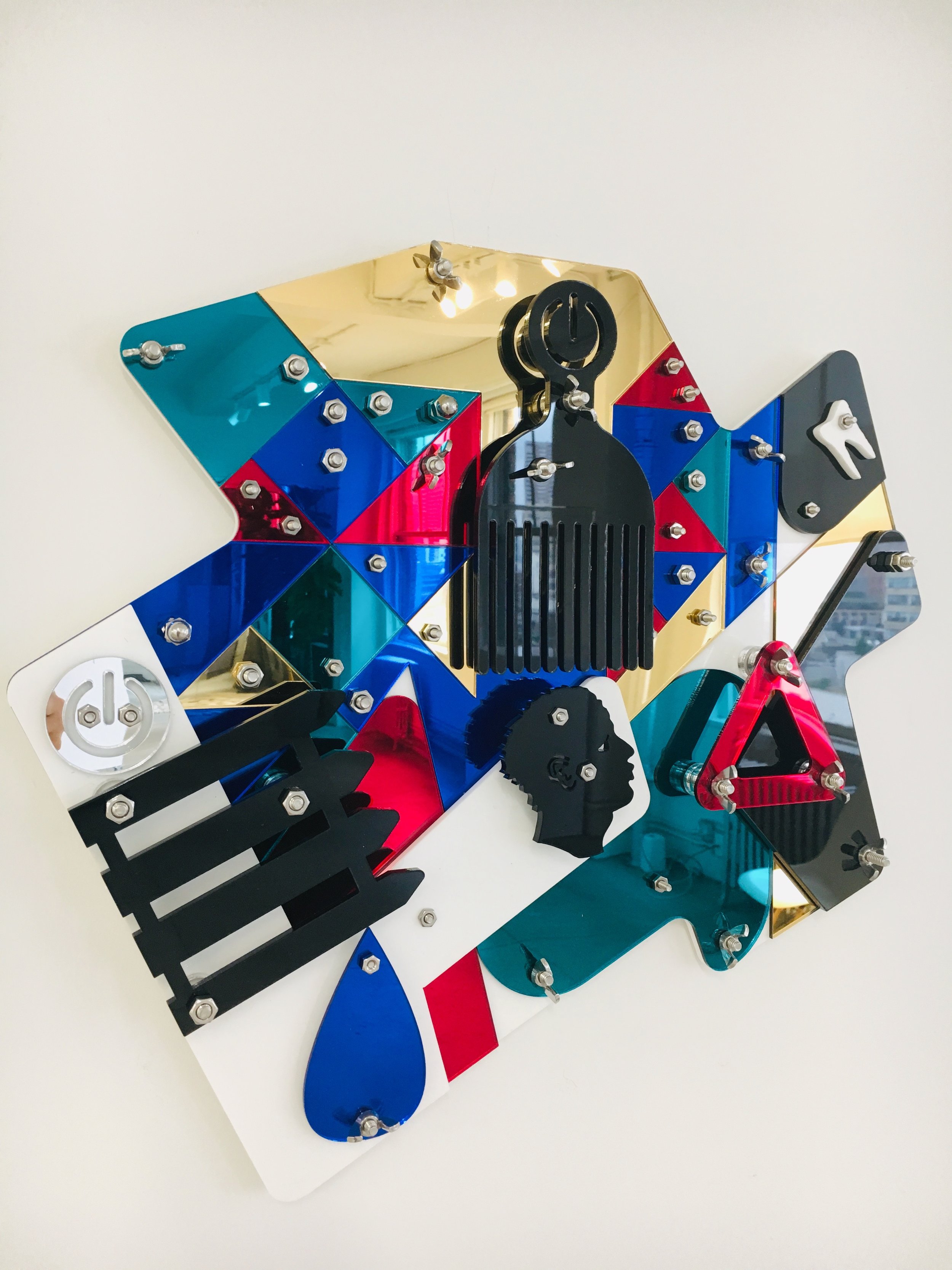 Voting Booth ( Blackamoors Collage # )  3D Print, Plexiglass and Stainless Steel 18 x 20 in